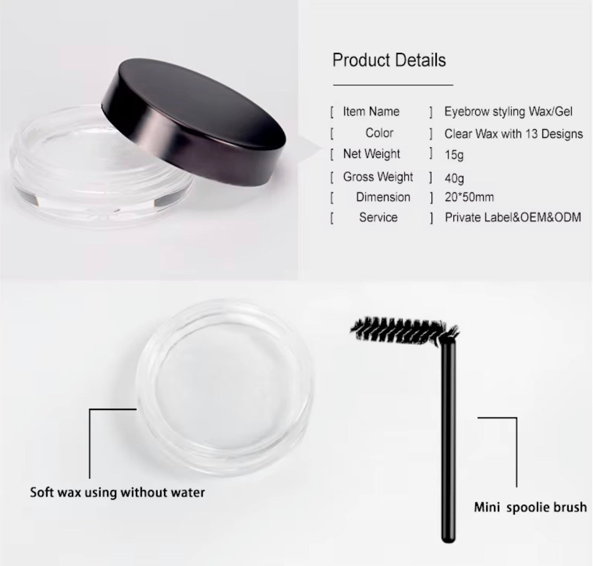 50pcs Private Label Brow Gel