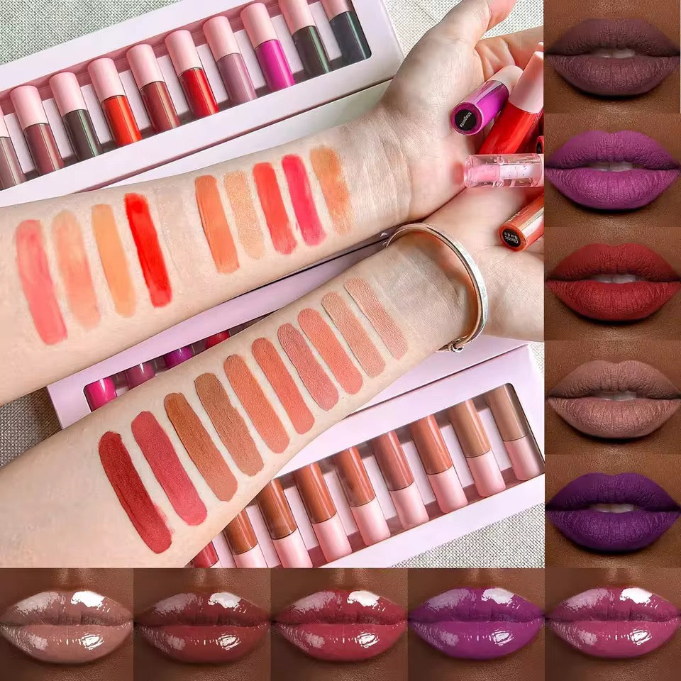 Lipgloss & Matte Lipstick Sample Pack (10pcs)