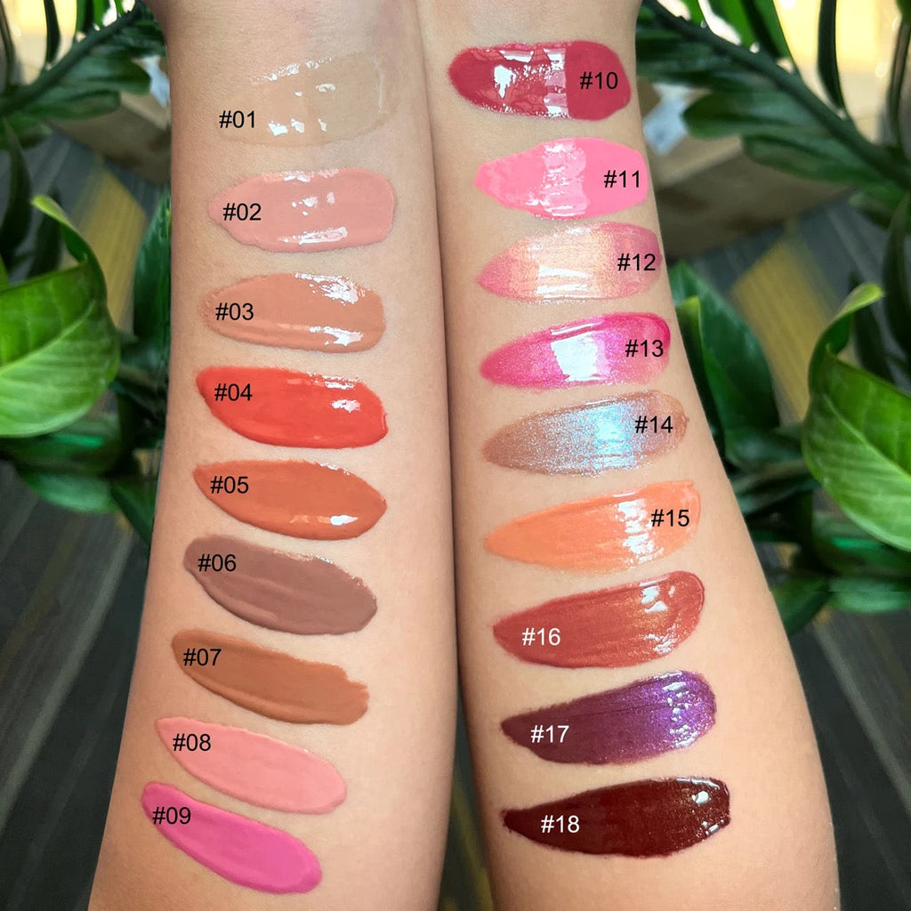 50 Sets Private Label Pink Tube Lip Gloss + Lip Liner Kit