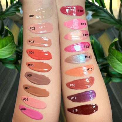 50 Sets Private Label Pink Tube Lip Gloss + Lip Liner Kit