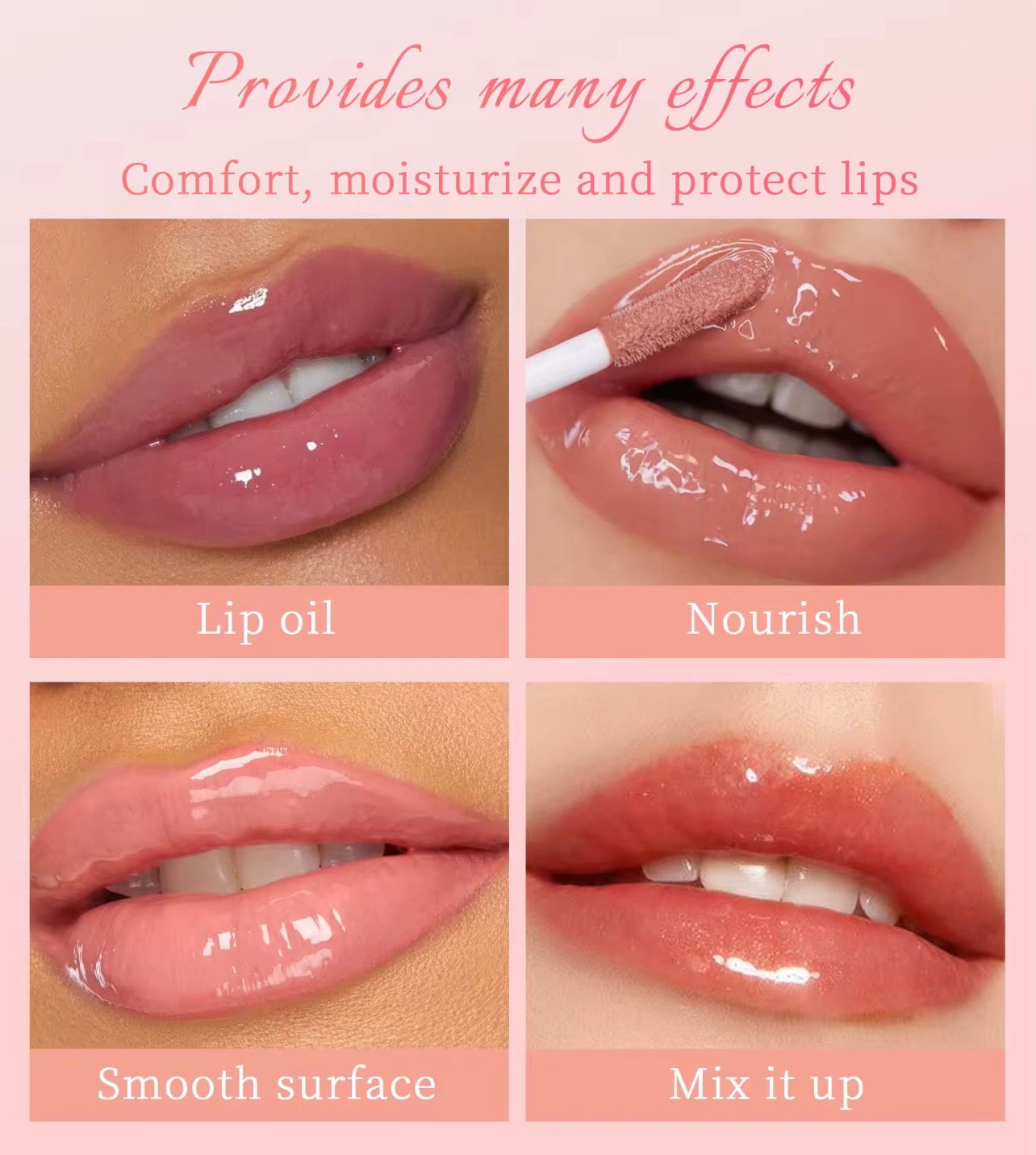 100pcs Private Label Hydrating Fruity Clear Lip Oil
