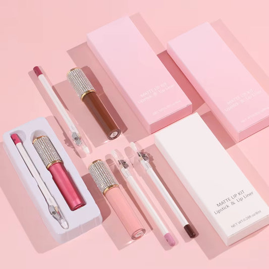 50 Sets Private Label Lipstick + Lip Liner Sharpener Kit