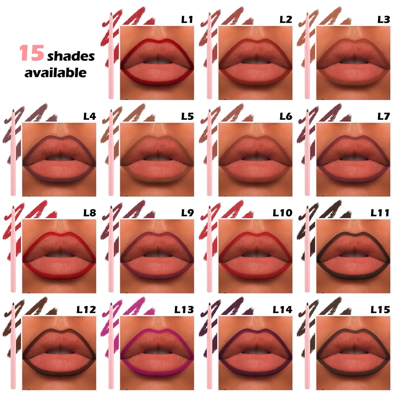 50 Sets Private Label 2-in-1 Lipgloss + Rotating Lip Liner Kit