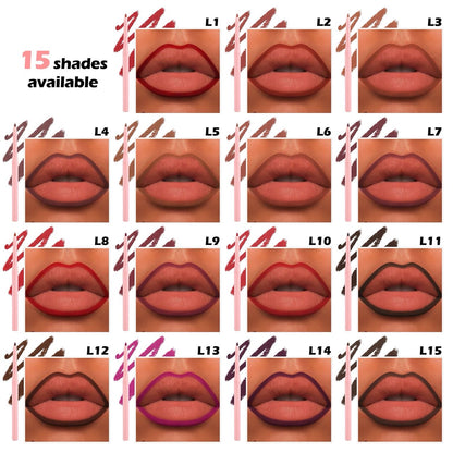 50 Sets Private Label 2-in-1 Lipgloss + Rotating Lip Liner Kit