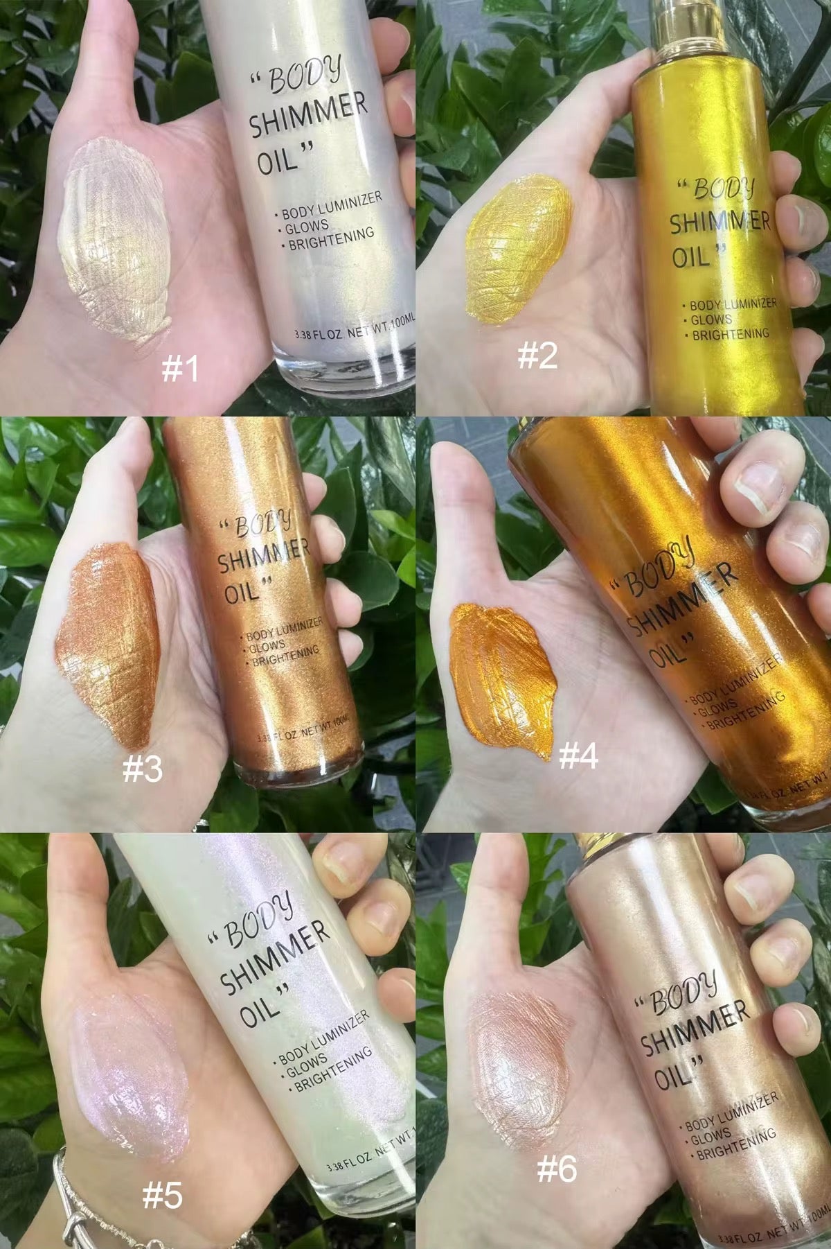 50pcs Private Label Body Glow Highlighter/Shimmer Oil