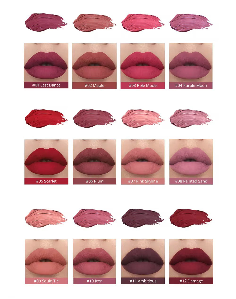 50 Sets Private Label Matte Lipstick Bundle