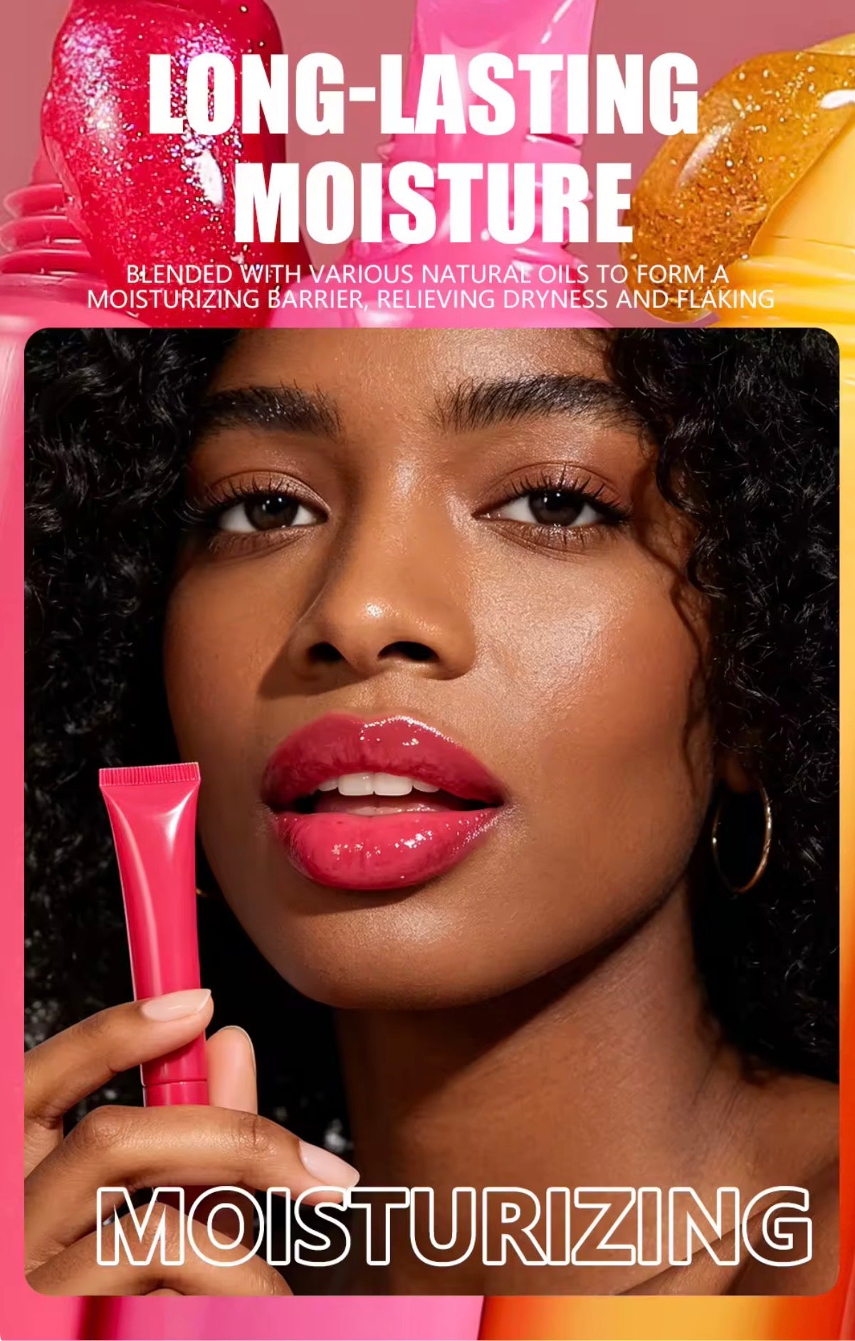 50pcs Private Label Peptide Scented Glossy Lip Tint Balm 2.0