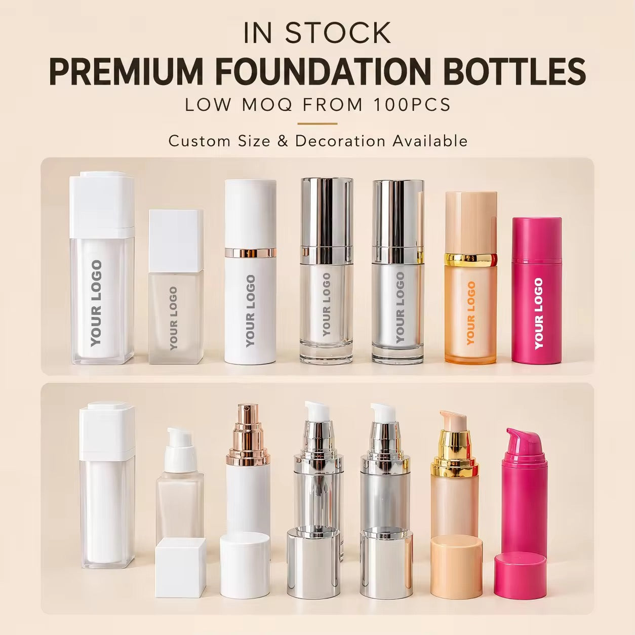 100pcs Private Label SPF 50 Oil Control Color Changing Liquid Foundation