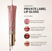 50pcs Private Label Squeeze Tube Vegan Lip Gloss