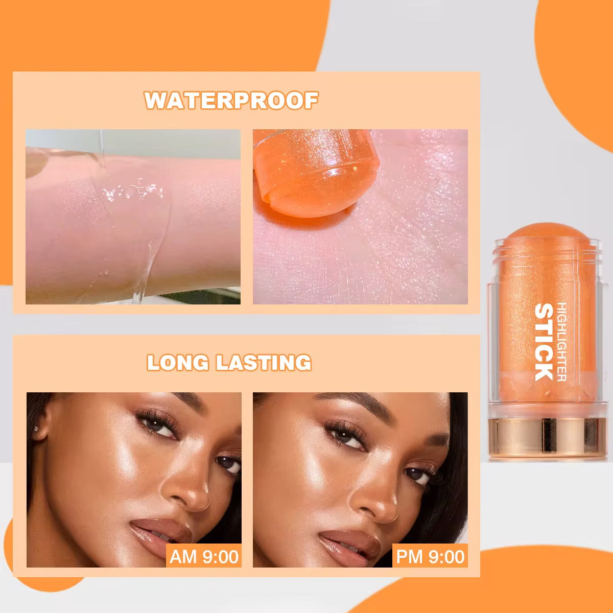 100pcs Private Label Highlighter Body Glow Oil Stick