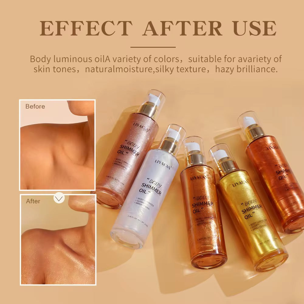 50pcs Private Label Body Glow Highlighter/Shimmer Oil