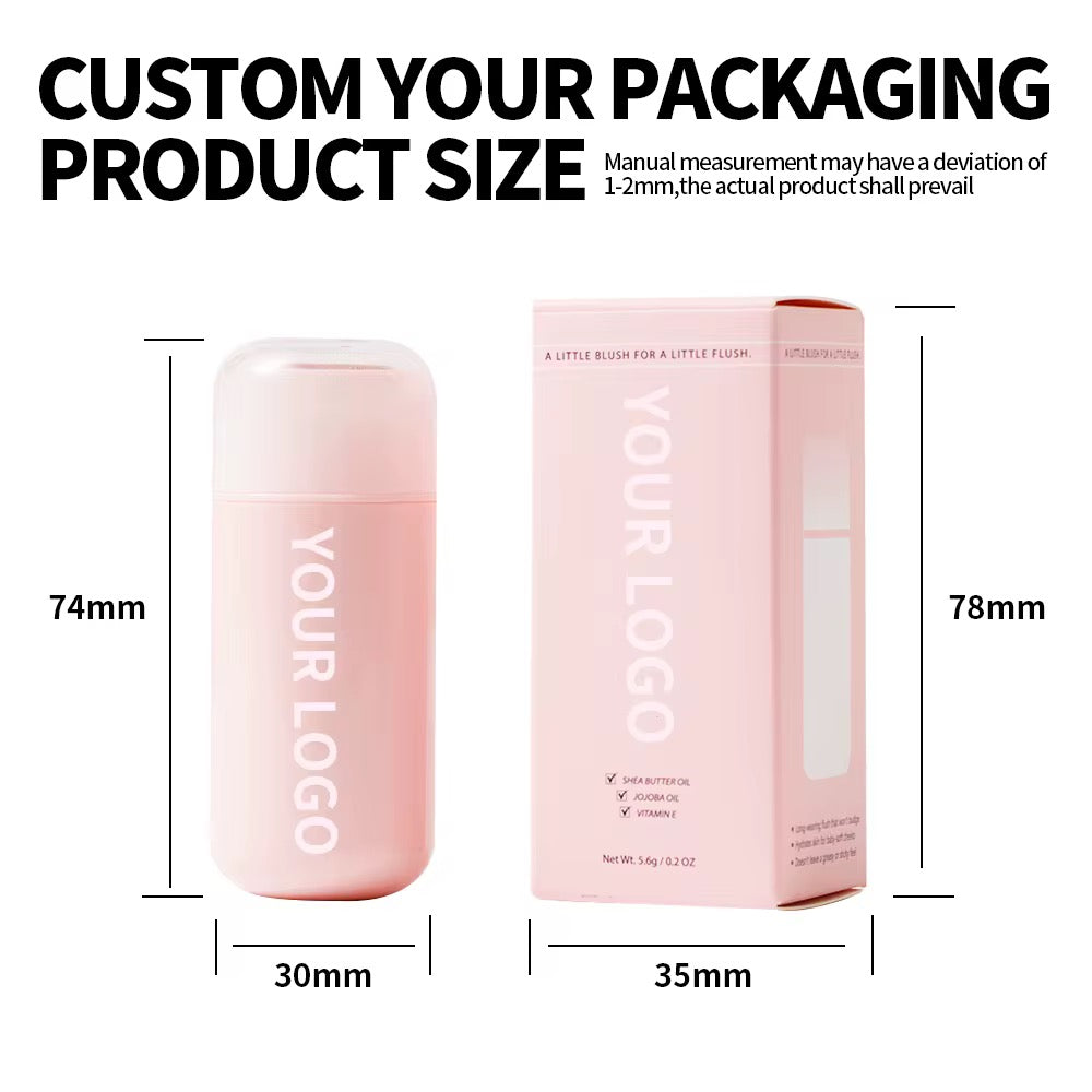 50pcs Private Label Pink Pocket Cream Blush Sticks