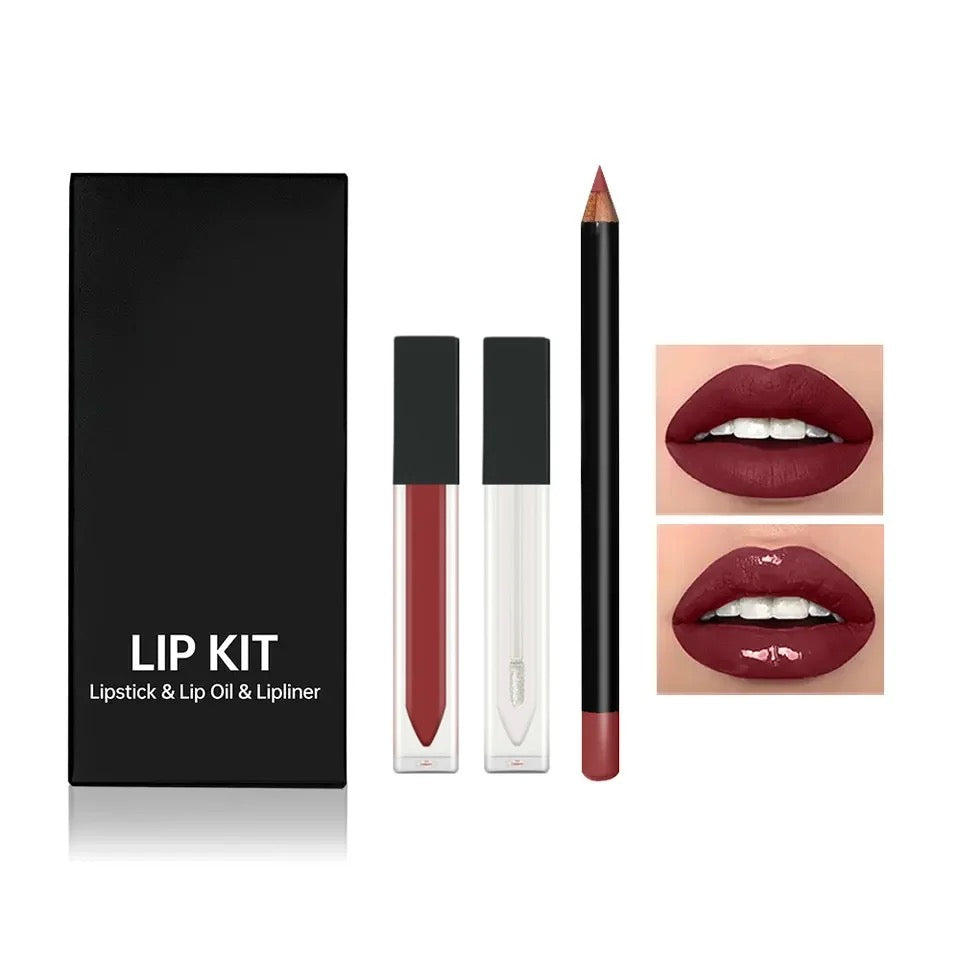 50 Sets Private Label Lipstick + Lip Oil + Lip Liner Kit