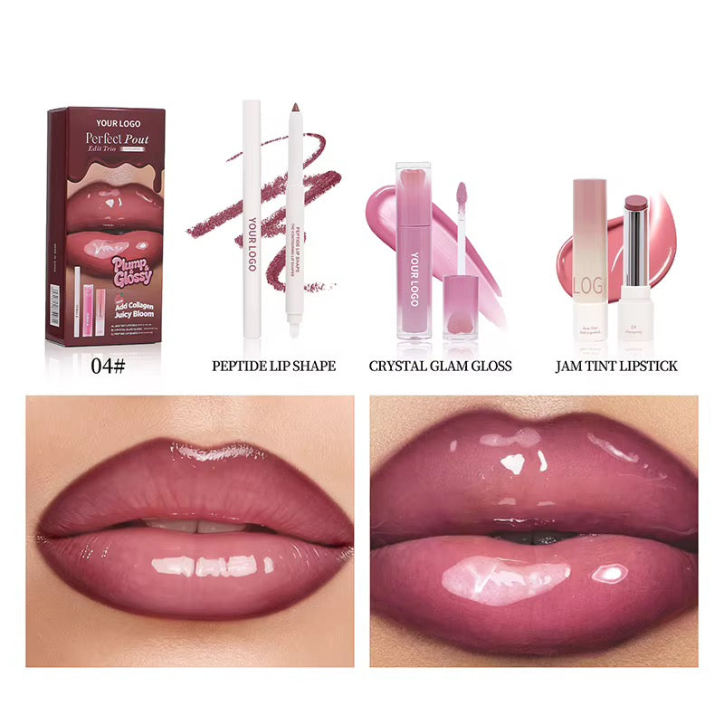 100 Sets 3-in-1 Private Label Lip Care Kit