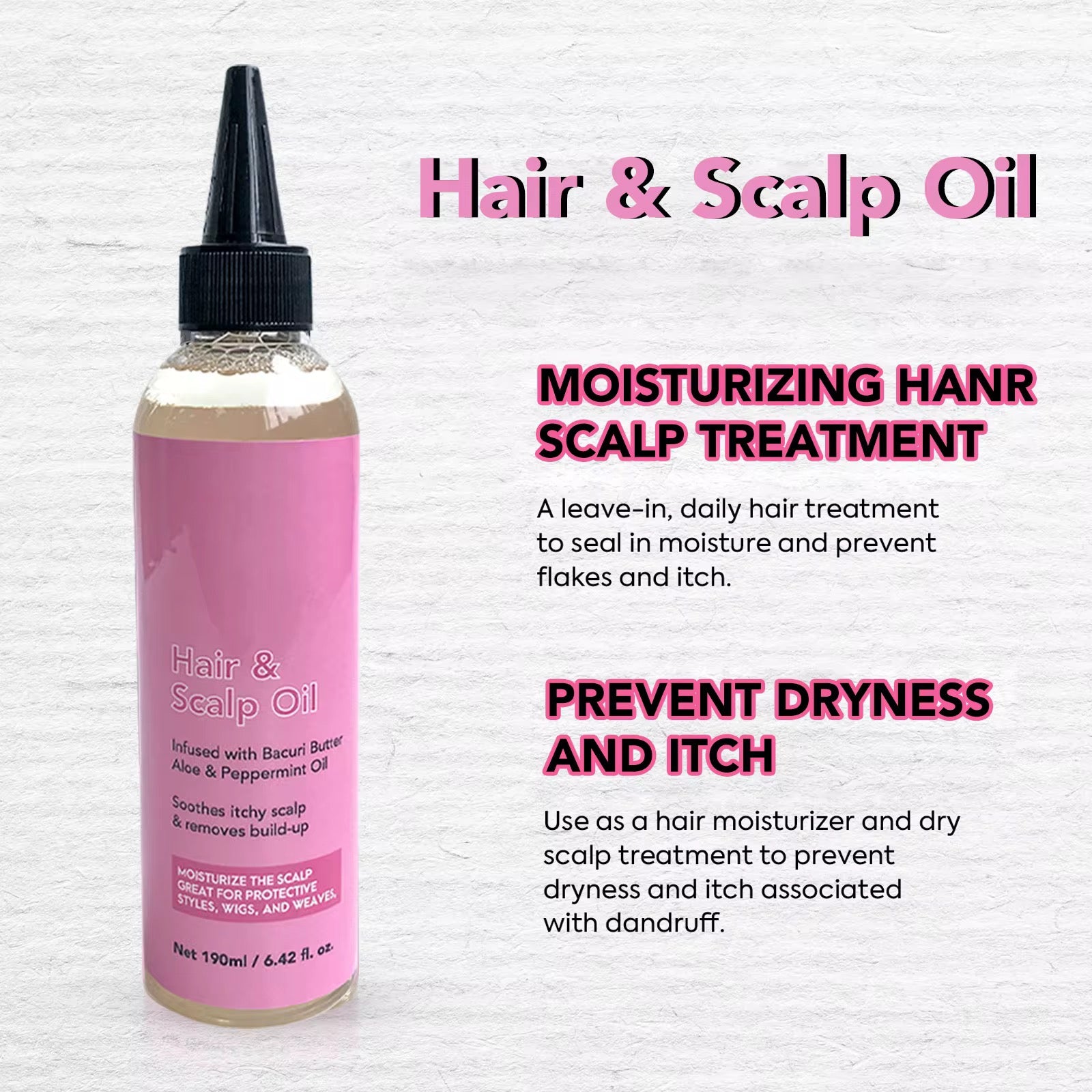 100pcs Private Label Anti-Dandruff & Anti-Itch Scalp Nourishing Hair Care Essence Oil