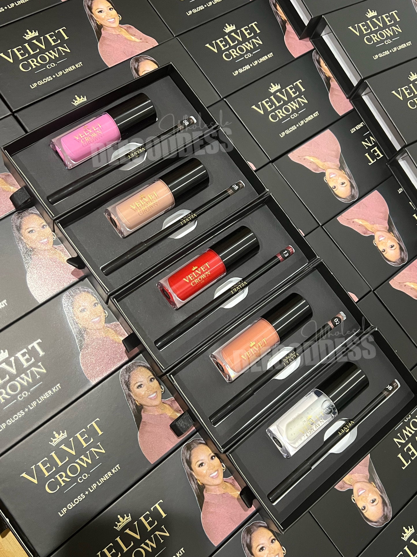 50 Sets Private Label Lip Gloss + Lip Liner Kit