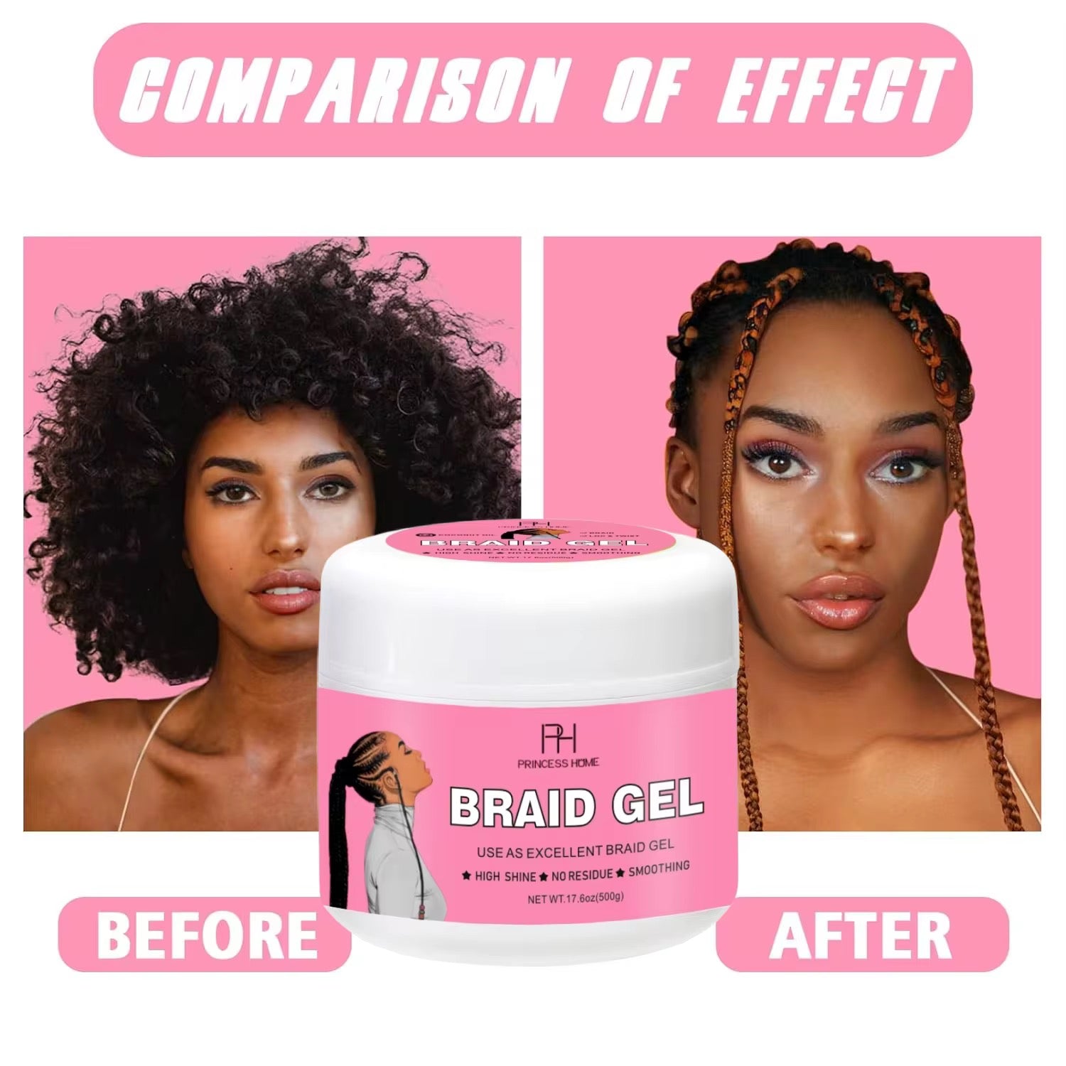 50pcs Private Label Braid and Locs Pomade Gel (500g)