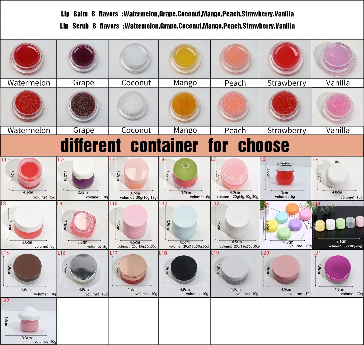 50pcs Private Label Lip Scrub