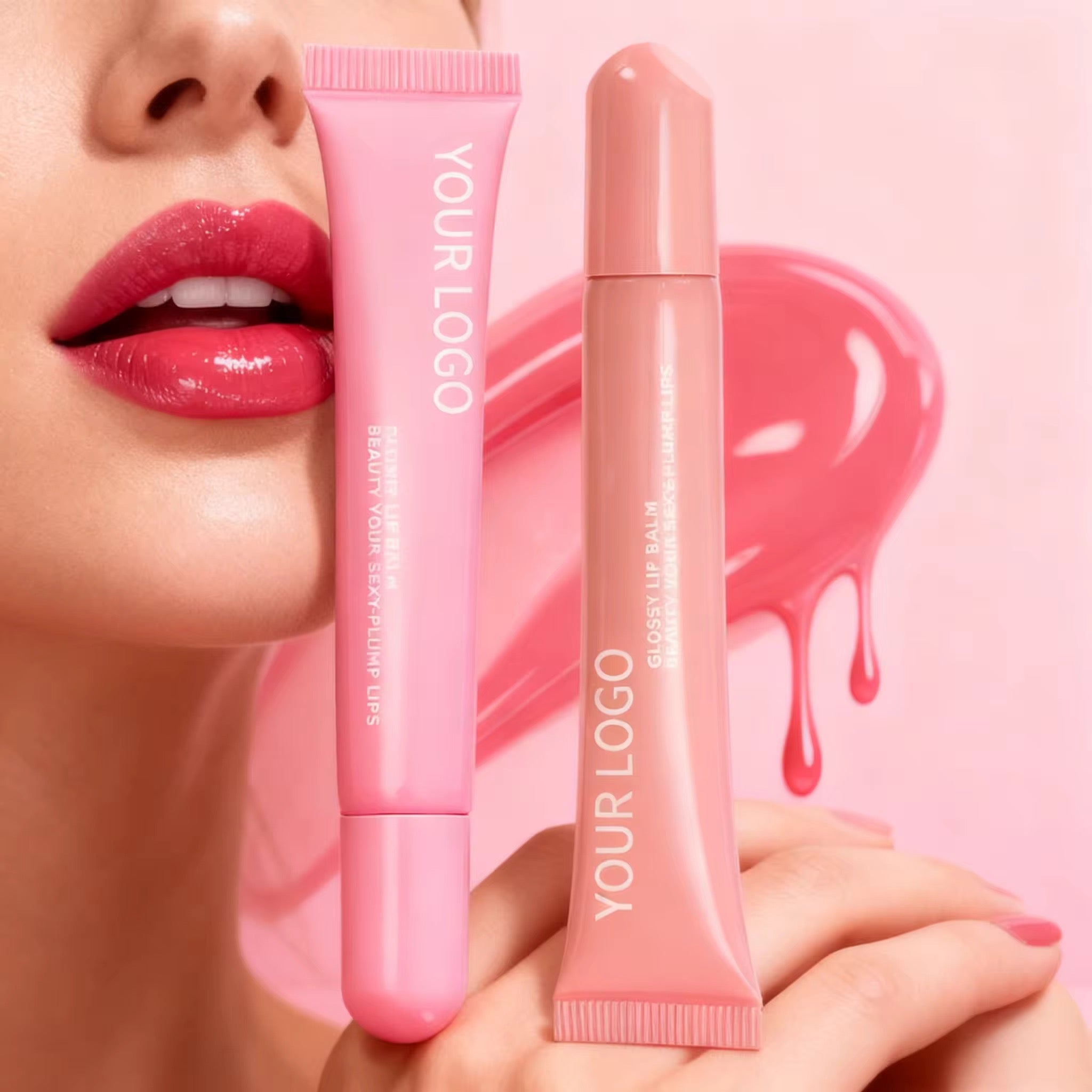 50pcs Private Label Peptide Scented Glossy Lip Tint Balm 2.0