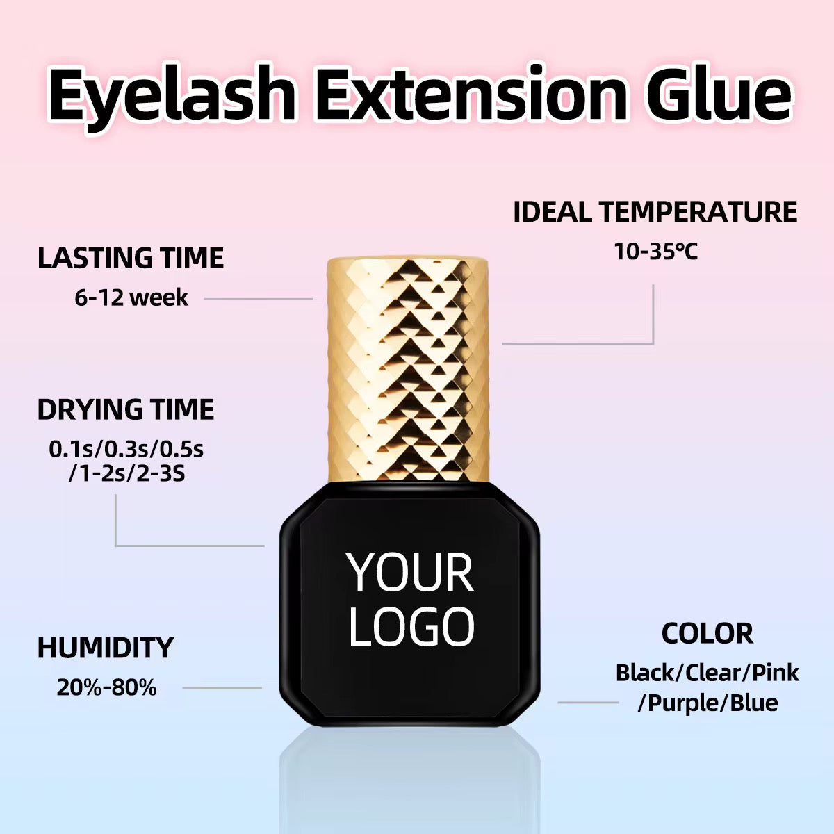 50pcs Private Label Cluster Lash Adhesive Glue