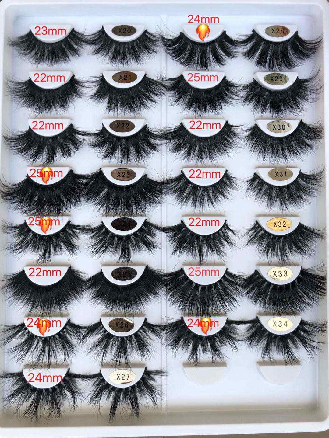 50pcs Wholesale Strip Fluffy Mink Lashes (15-25mm)