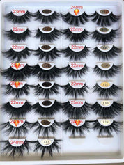 50pcs Wholesale Strip Fluffy Mink Lashes (15-25mm)