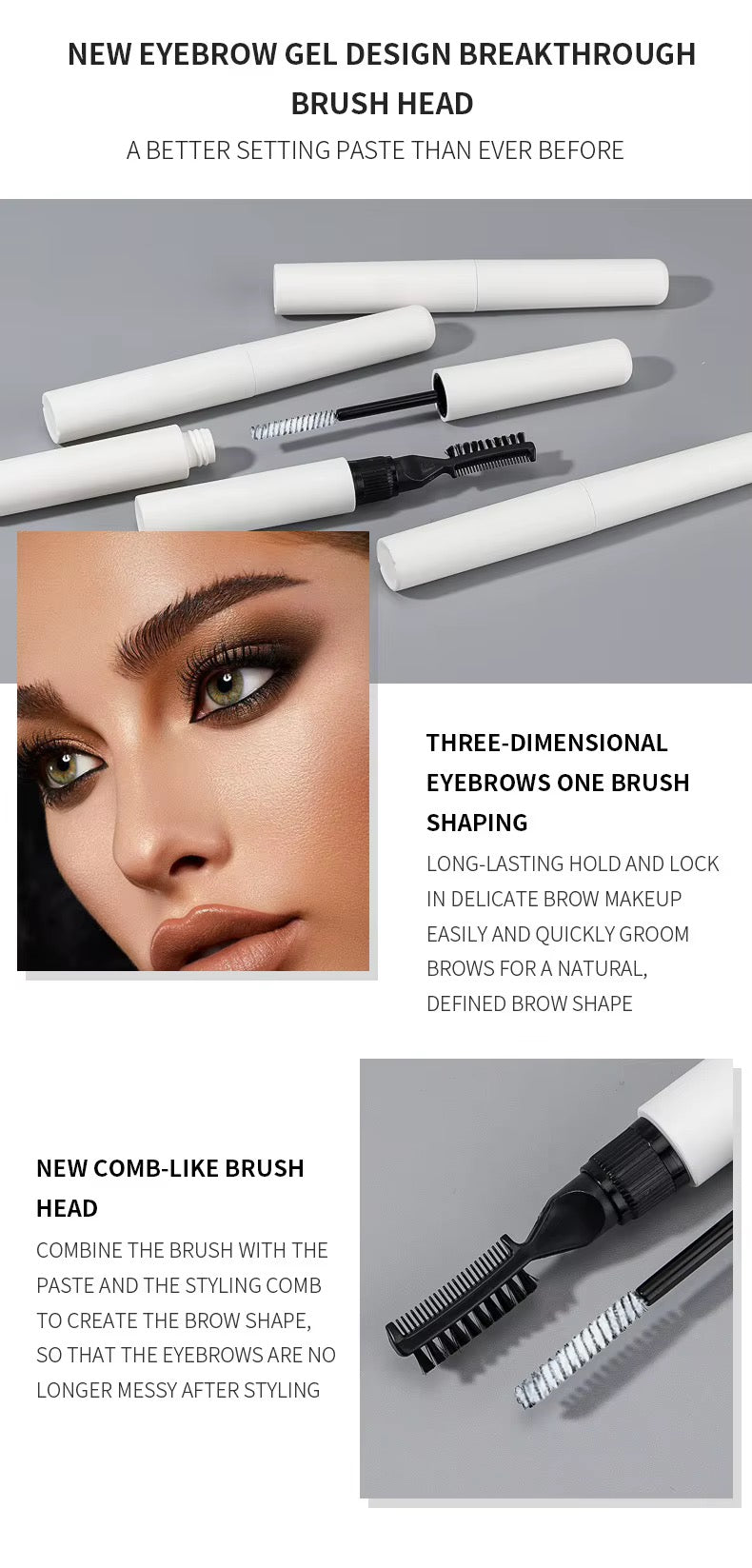 50pcs Private Label Waterproof 3D Sculpting Eyebrow Gel