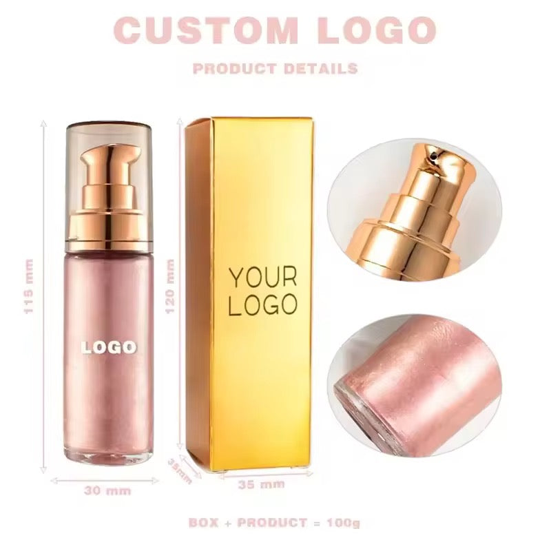50pcs Private Label Body Glow Highlighter/Shimmer Oil