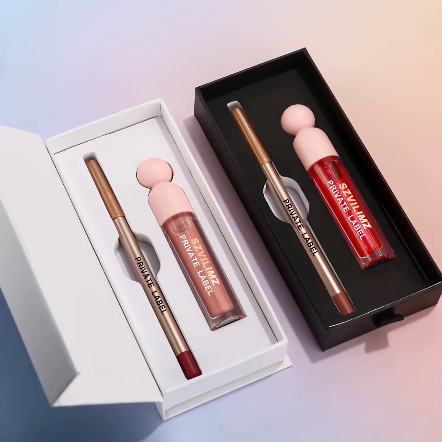 50 Sets Private Label Hydrating Lipgloss / Matte Lipstick Kit