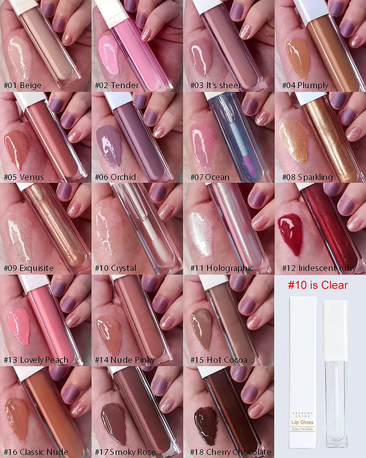 50 Sets 3-in-1 Private Label Lip Gloss Bundle