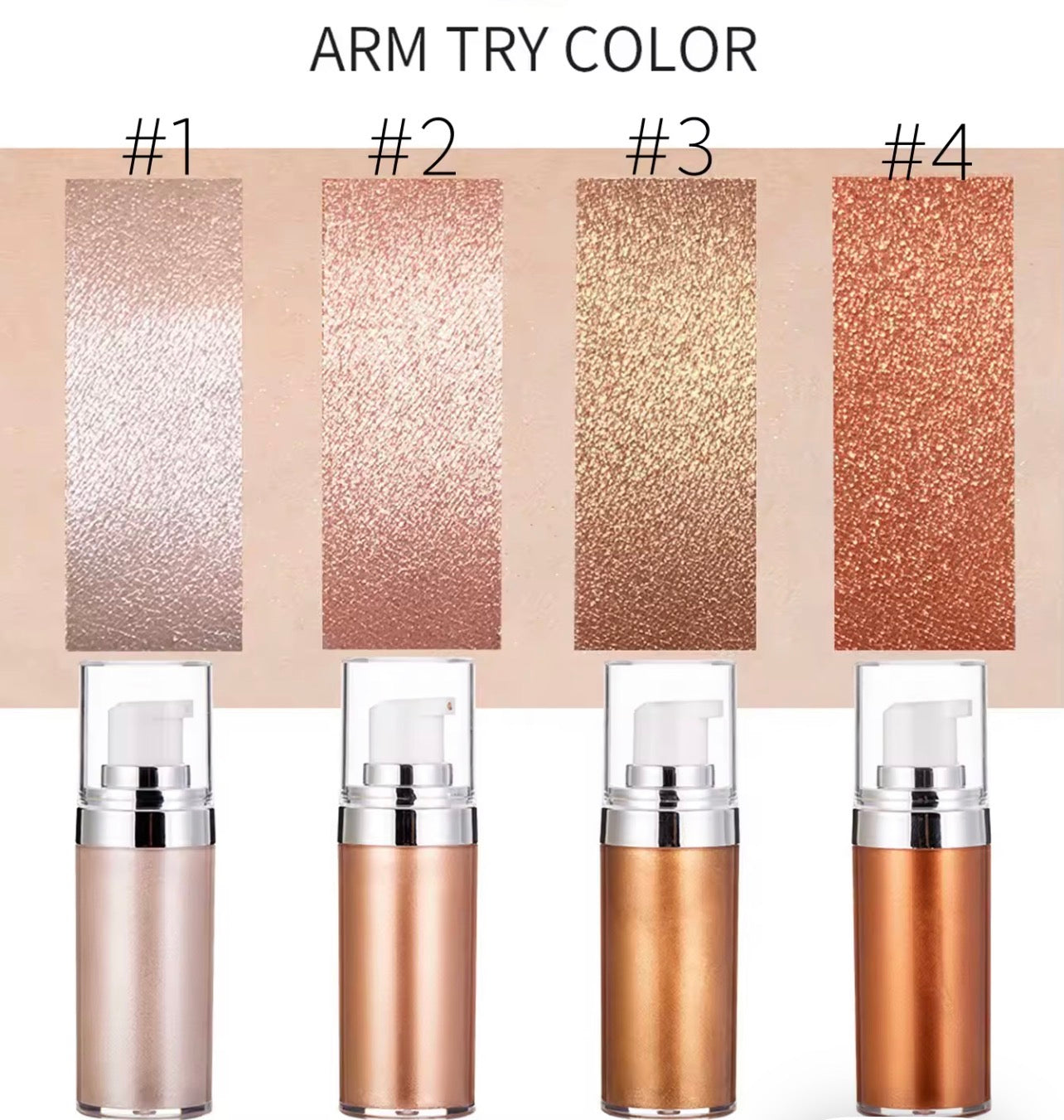 50pcs Private Label Body Glow Highlighter/Shimmer Oil