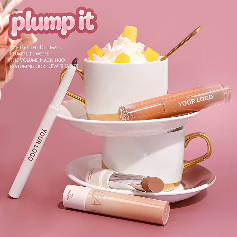 100 Sets 3-in-1 Private Label Lip Care Kit