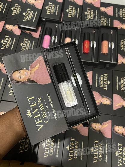 50 Sets Private Label Lip Gloss + Lip Liner Kit