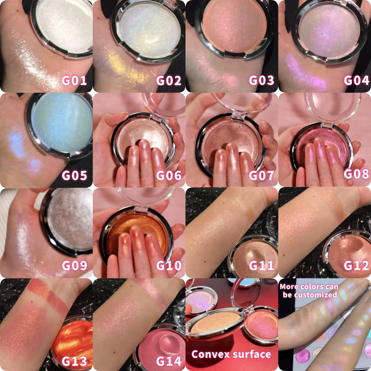 50pcs Private Label Multifunctional Glitter Highlighter