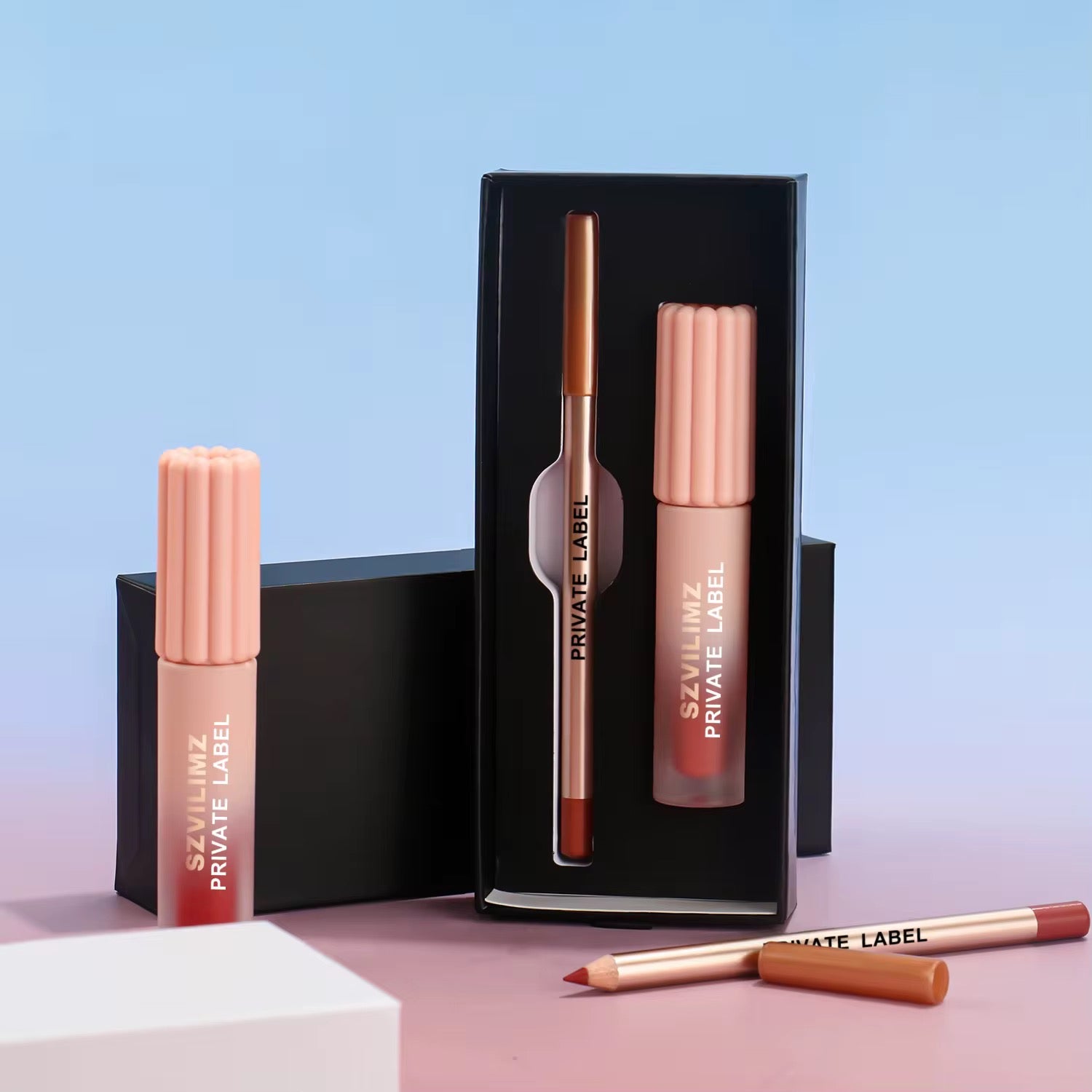 50 Sets Private Label Hydrating Lipgloss / Matte Lipstick Kit