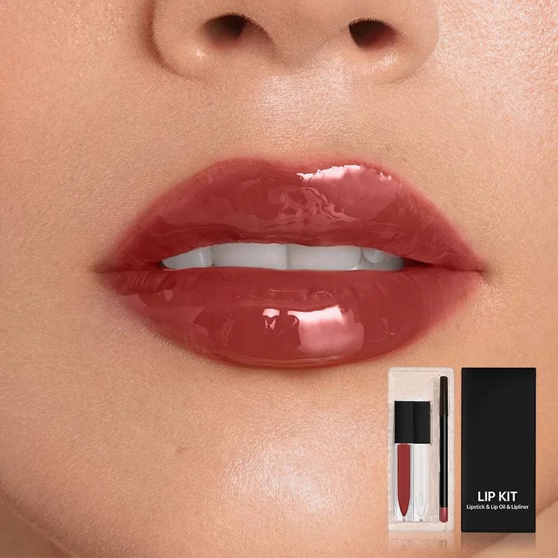 50 Sets Private Label Lipstick + Lip Oil + Lip Liner Kit