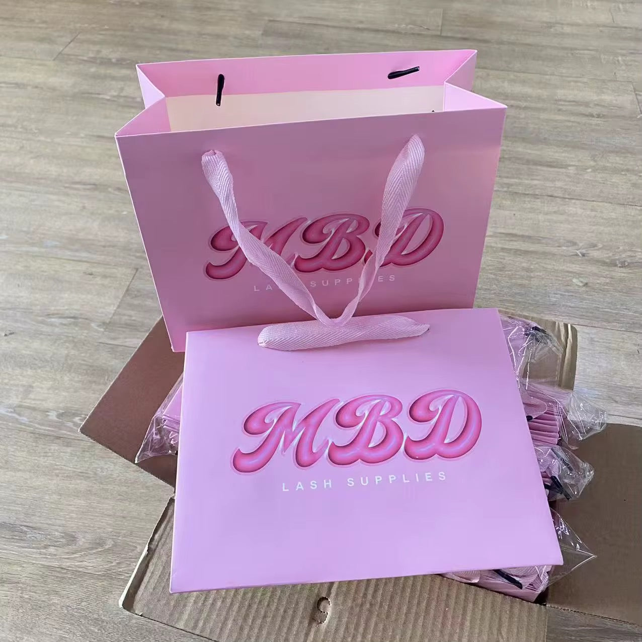 50pcs Private Label Packaging Bags/Boxes