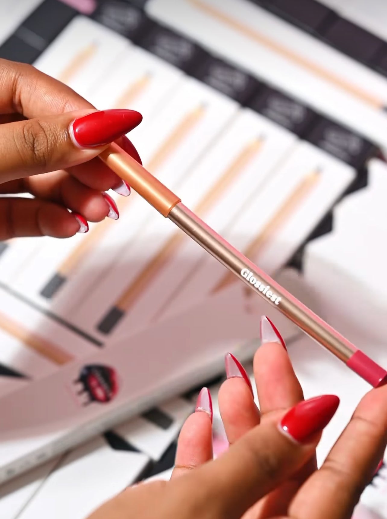 50pcs Private Label Gold Pencil Lip Liner + Sharpener