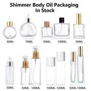 50pcs Private Label Highlighter Bronzer Skin Body Shimmer Oil
