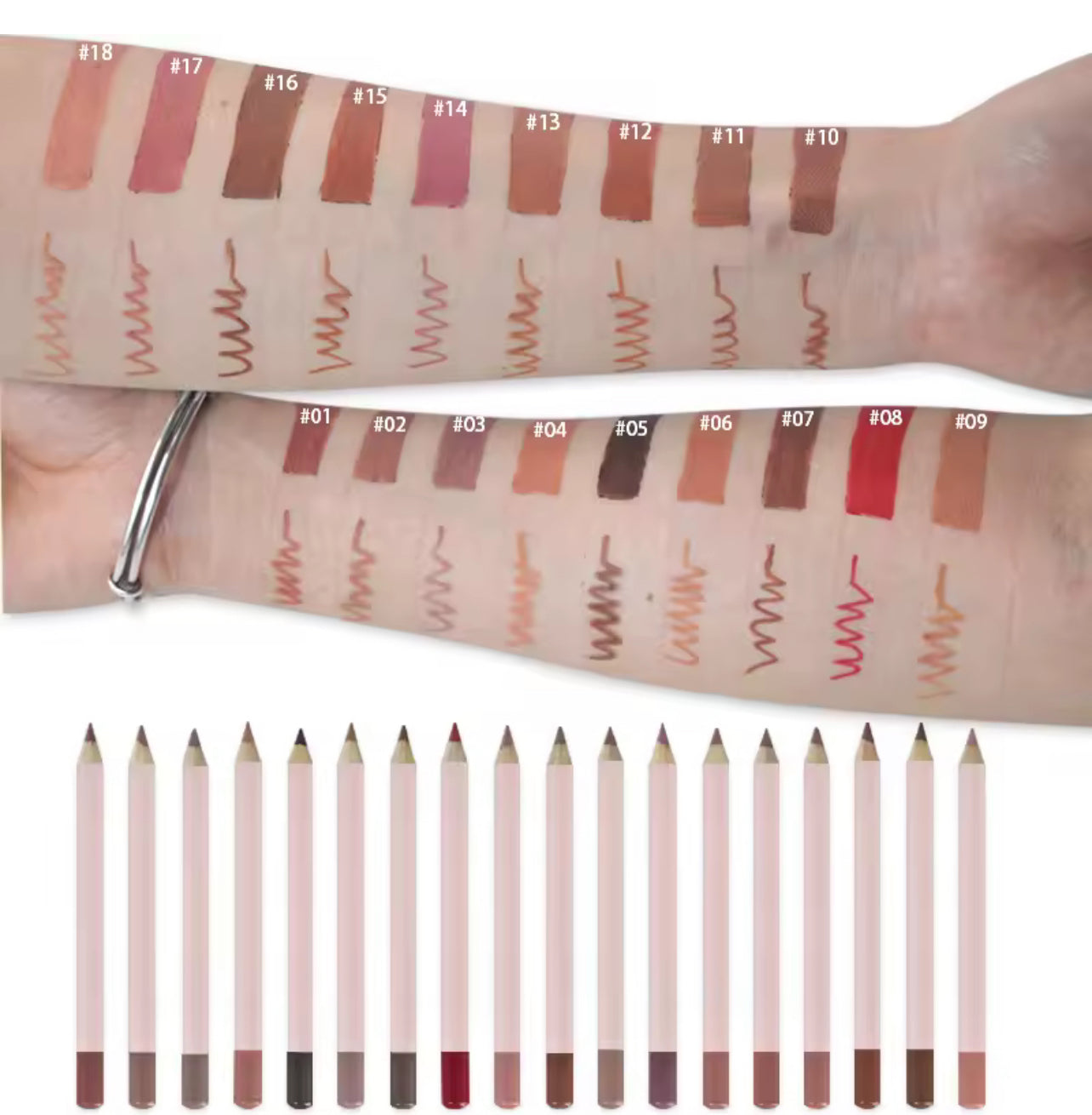 50pcs Private Label Lip Liner Pink Pencil