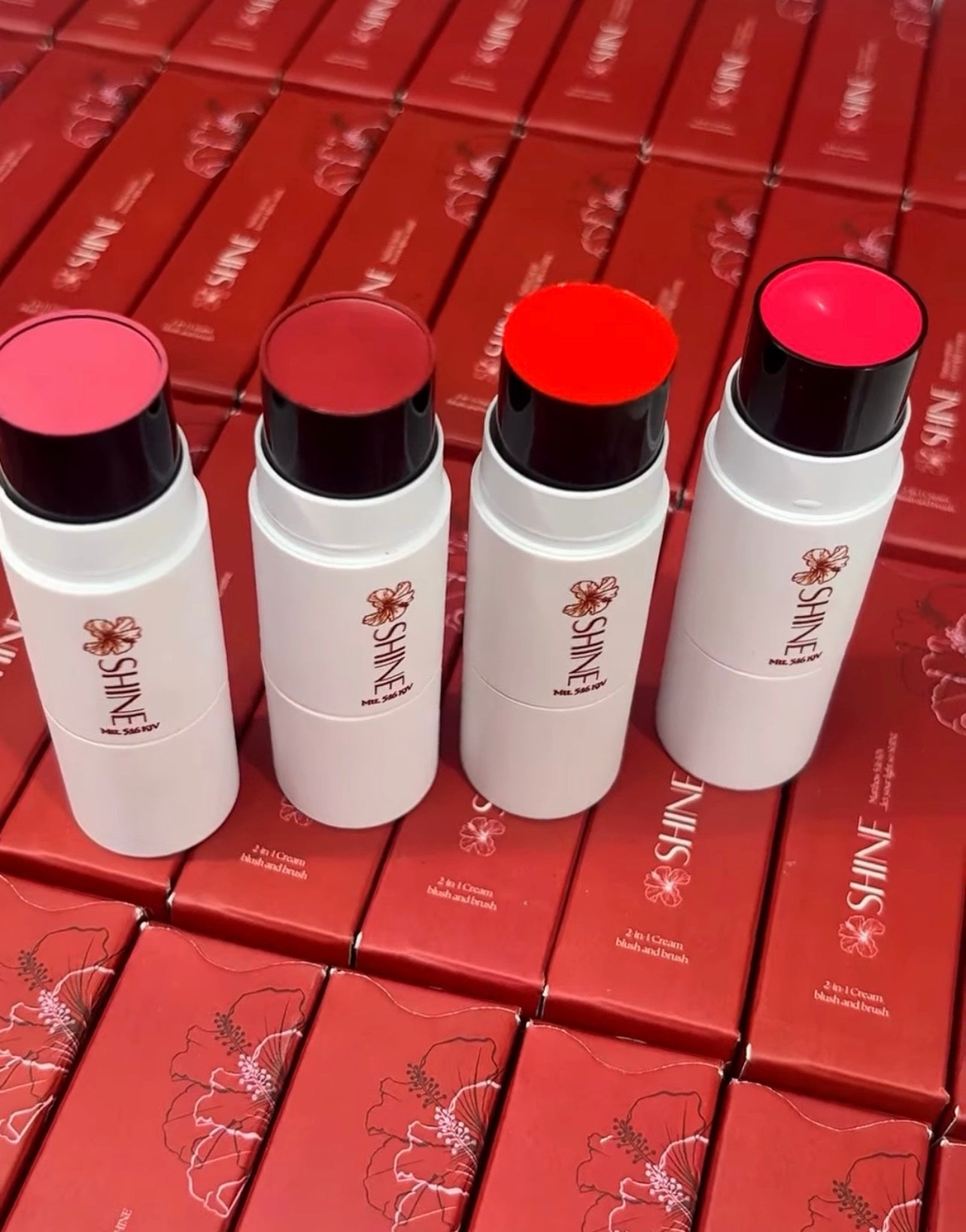 50pcs 2n1 Private Label Creamy Blush Sticks With Brush