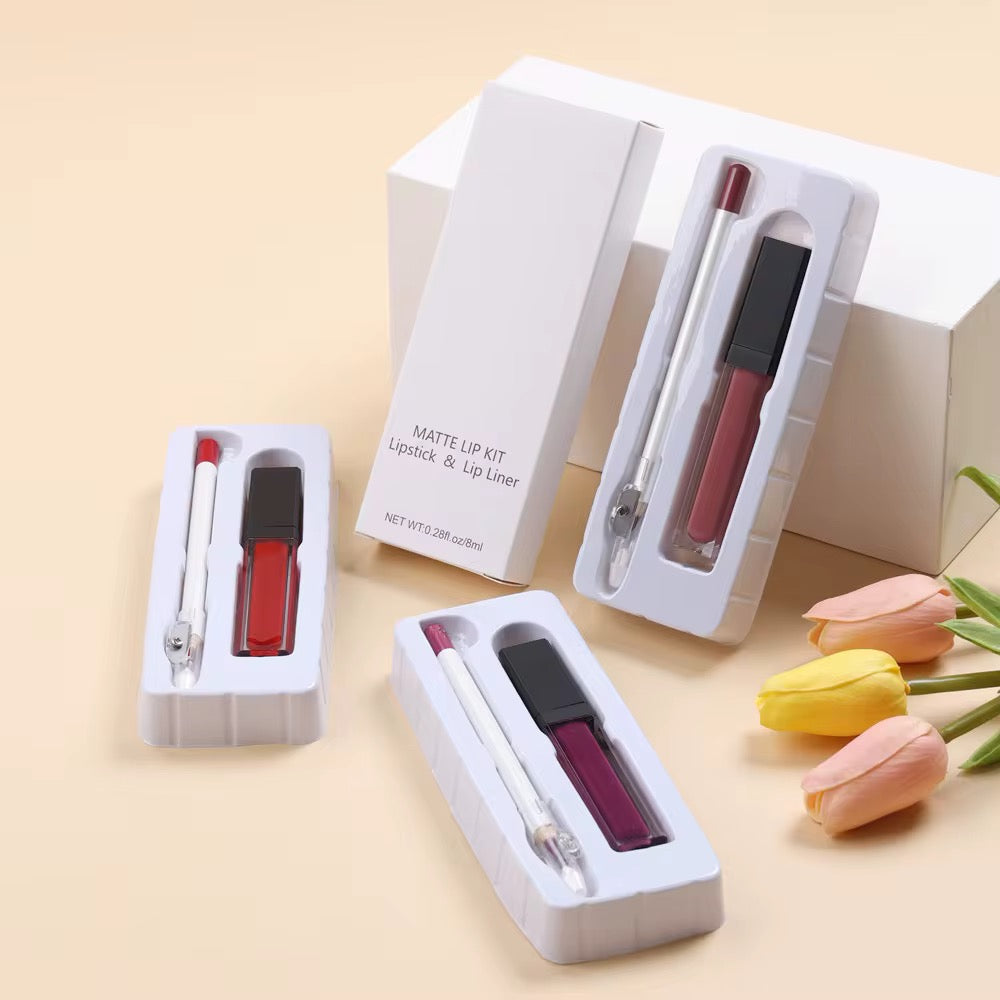 50 Sets Private Label Lipstick + Lip Liner Sharpener Kit