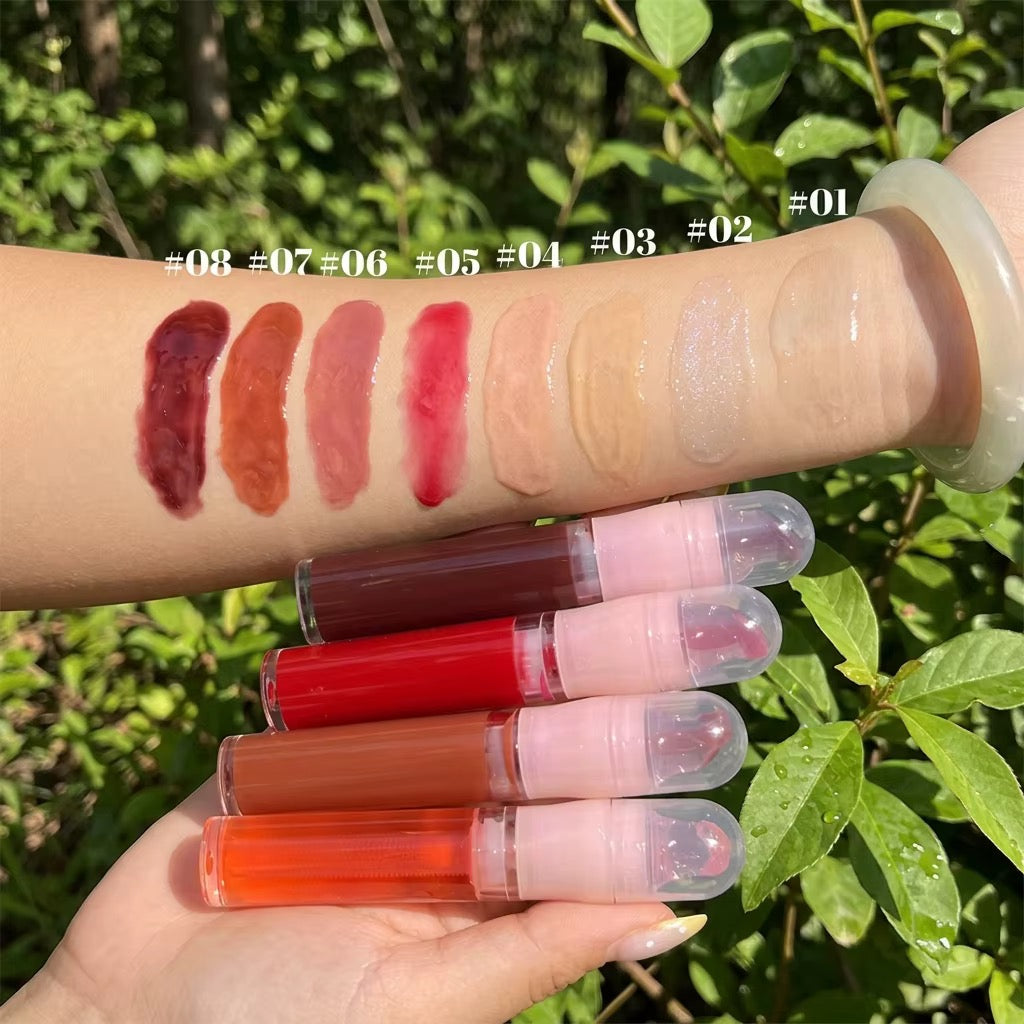 50pcs Private Label Fruit Flavor Clear Lip Jelly Gloss