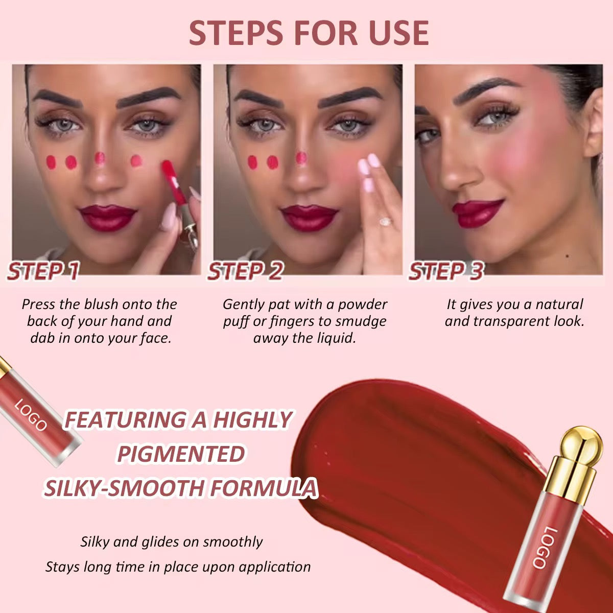 50pcs Private Label Liquid Blush