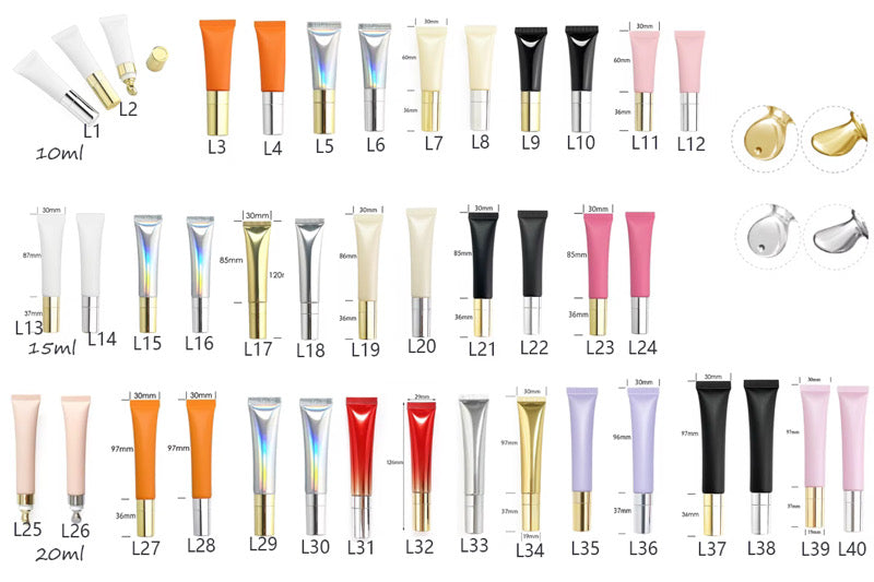 50pcs Private Label Lipgloss/Lipstick/Lip Oil Empty Tubes