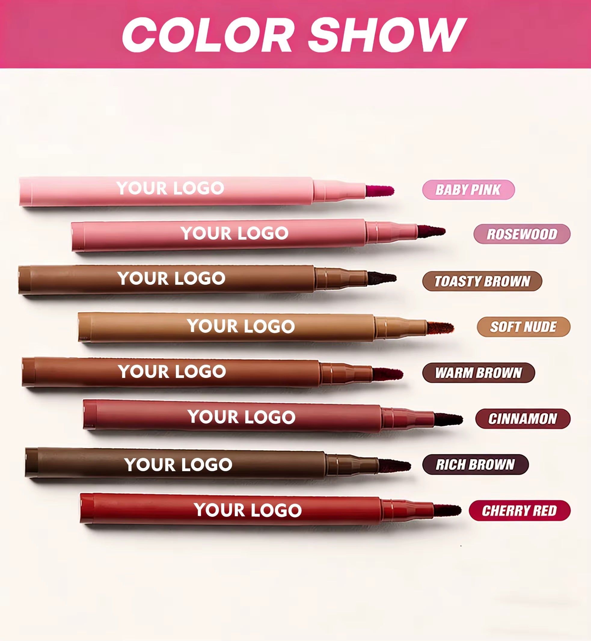 100pcs Private Label Waterproof, Transferproof Velvet Lip Liner