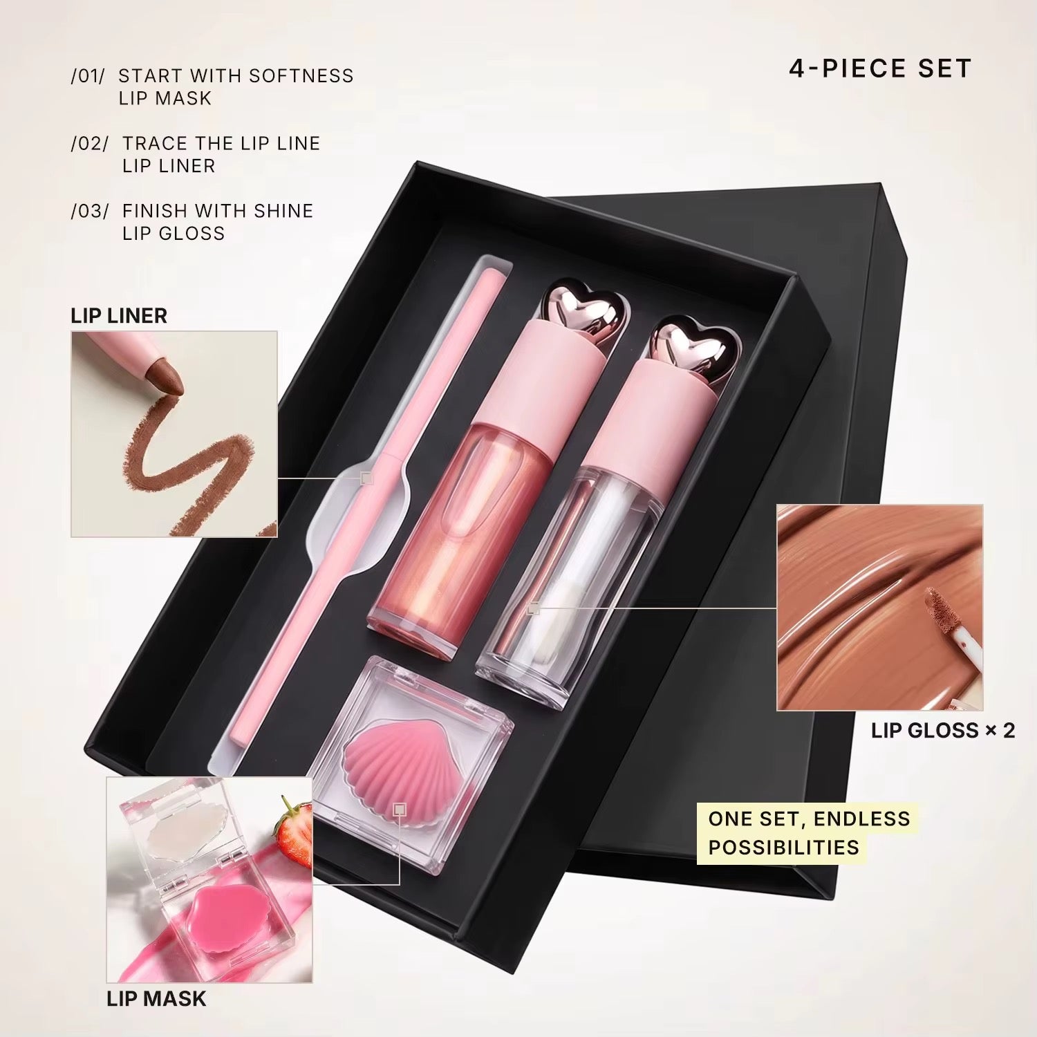 50 Sets Private Label Lip Gloss Kit