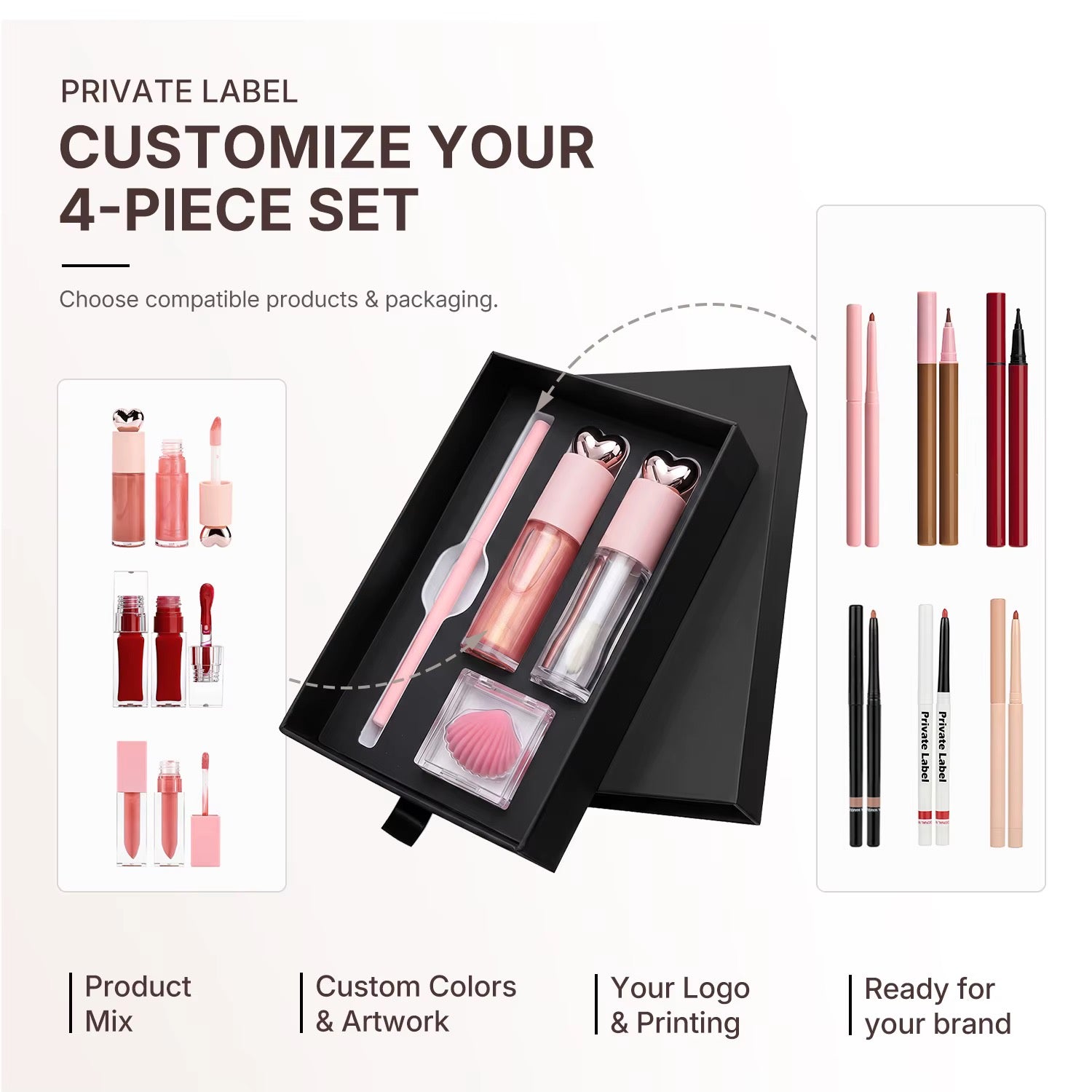 50 Sets Private Label Lip Gloss Kit
