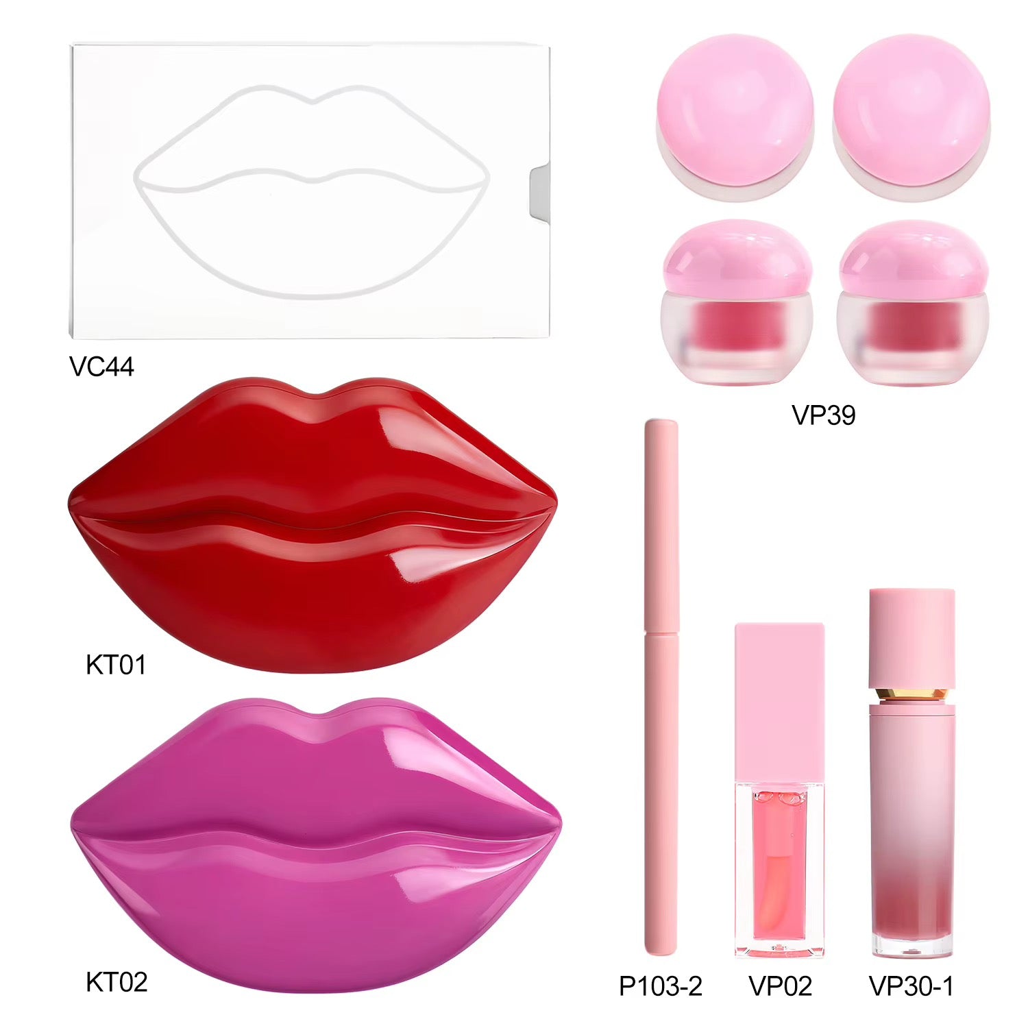 50 Sets Private Label 5-in-1 Lip Care Kit