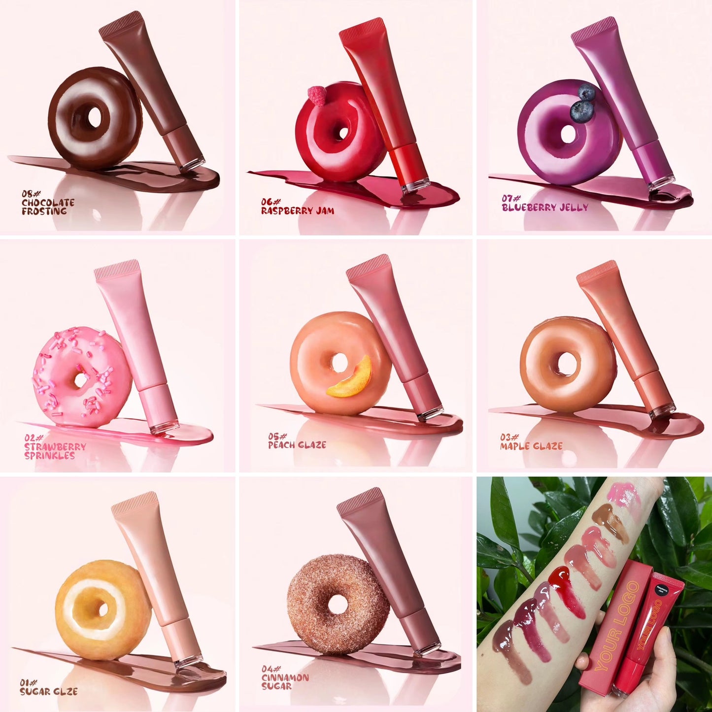 50pcs Private Label Peptide Donut 🍩 Lip Tinted Serum